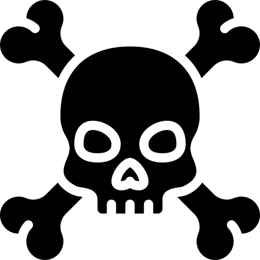 Skull and bones bones dead danger icon