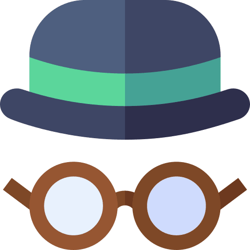 Cap eyeglasses hat accessory icon