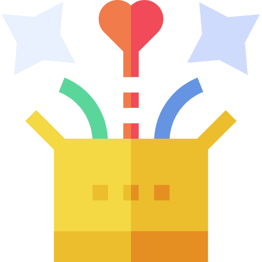Box box surprise heart icon Box box surprise heart icon