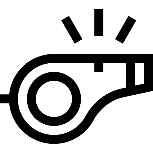 Whistle referee attention sport equipment icon