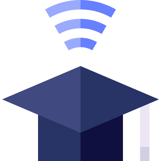 Graduation mortarboard cap wifi signal icon Graduation mortarboard cap wifi signal icon