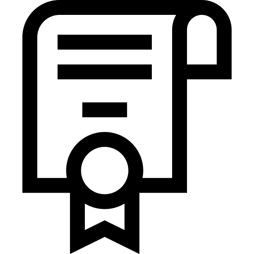 Certificate diploma certification patent icon