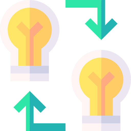 Exchange ideas marketing innovation education icon Exchange ideas marketing innovation education icon