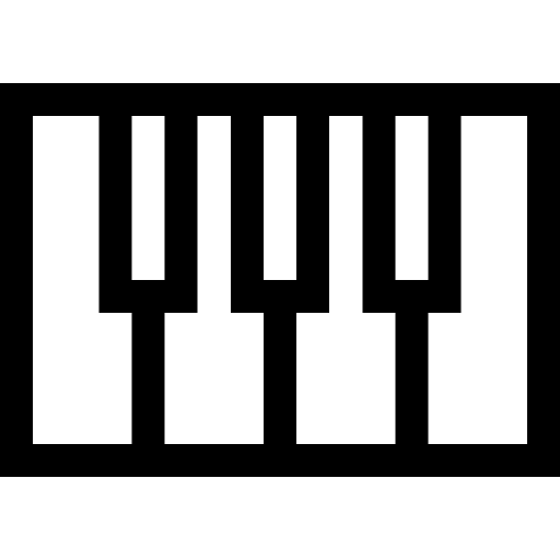 Piano keyboard music and multimedia musical instrument icon Piano keyboard music and multimedia musical instrument icon