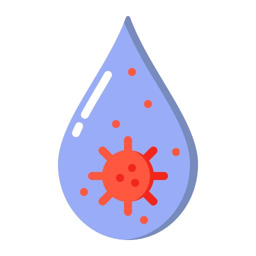 Contaminated water water droplet infection illness icon