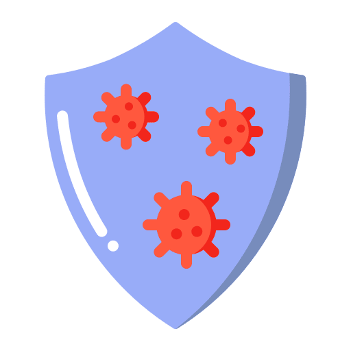 Disease prevention no virus infection shield icon