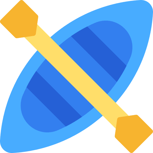 Kayak rafting canoeing transport icon Kayak rafting canoeing transport icon