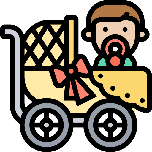 Baby carriage carriage wheel pushchair kid and baby icon