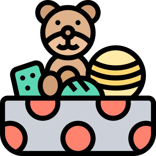 Toy kid and baby teddy toy icon Toy kid and baby teddy toy icon