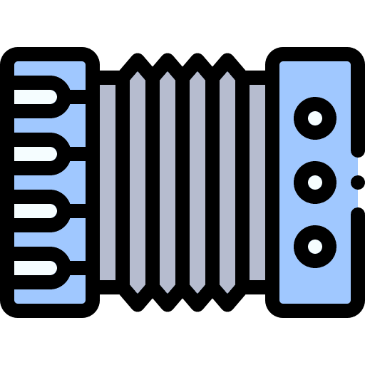 Accordion orchestra music and multimedia musical instrument icon Accordion orchestra music and multimedia musical instrument icon
