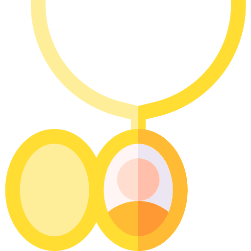 Locket user jewel necklace icon