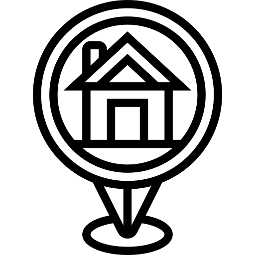 Home location pin home position icon