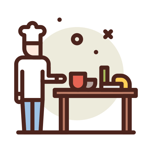 Chef customer table kitchen icon