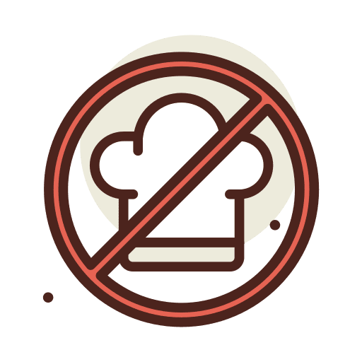 Chef hat food and restaurant not allowed forbidden sign icon