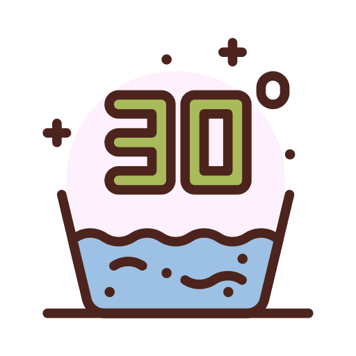 30 warm machine wash degree icon