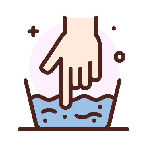 Handwash manual warm laundry icon