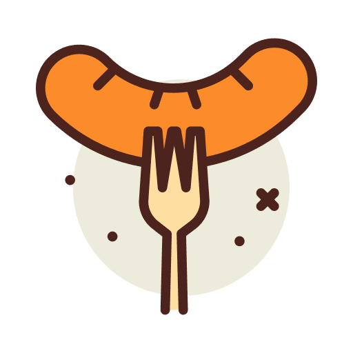 Sausage fork grill food and restaurant icon Sausage fork grill food and restaurant icon