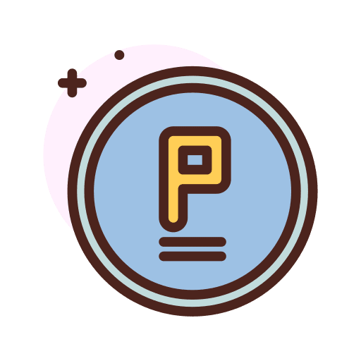 Letter p type clothes chemical icon Letter p type clothes chemical icon