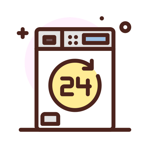 Open 24 hours open 24 hours laundry furniture and household icon Open 24 hours open 24 hours laundry furniture and household icon