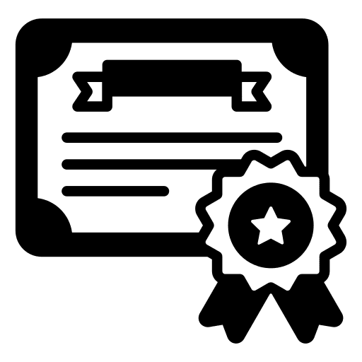 Certficate diploma patent files and folders icon