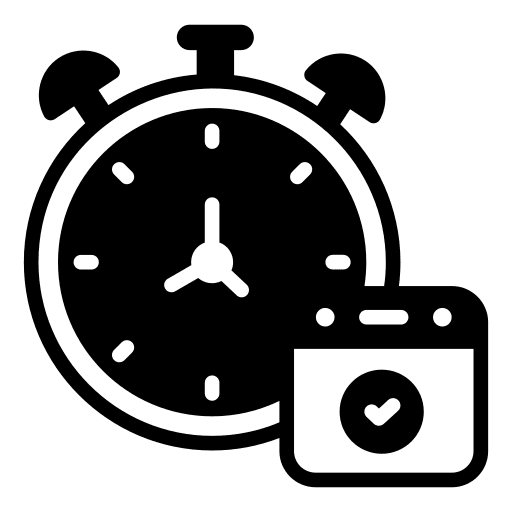 Deadline follow up clock calendar icon