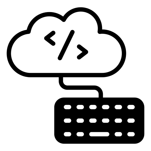 Cloud computing networking cloud coding icon