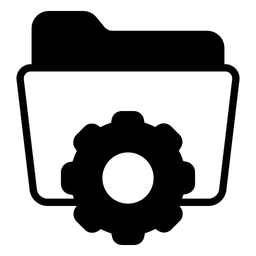 Folder management data storage setting configuration icon