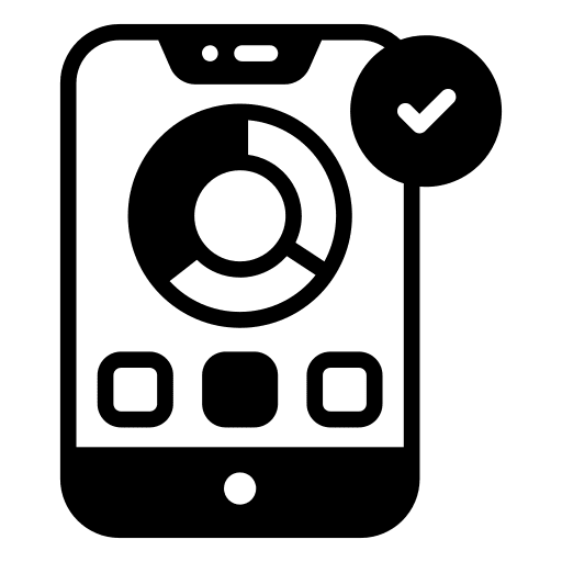 Data analysis mobile analytics target icon