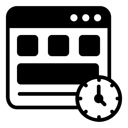Web analytics clock time stopwatch icon