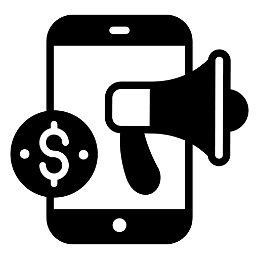 Digital marketing mobile marketing phone icon
