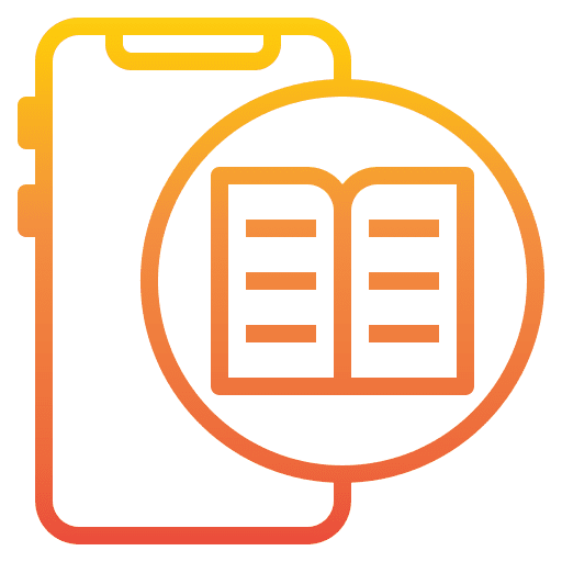 Ebook mobile phone online education icon
