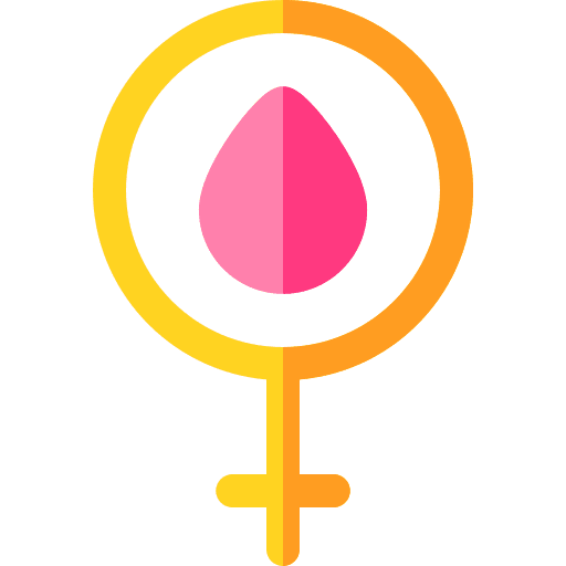 Menstruation cycle uterus ovary healthcare and medical icon