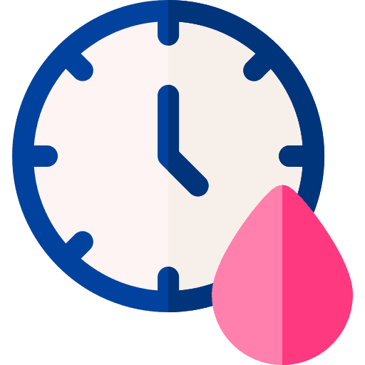 Menstruation time clock healthcare and medical icon