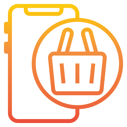 Online shopping basket smart cart mobile icon Online shopping basket smart cart mobile icon