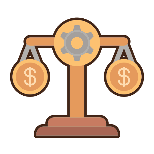 Scale laws business and finance banking icon