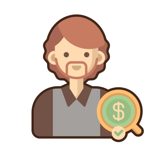 Auditor worker search user icon