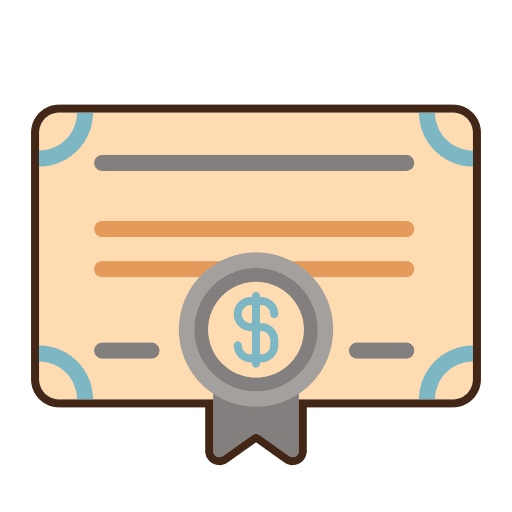 Certificate administration certificate budget icon
