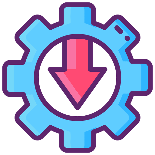 Productive decrease low gear icon