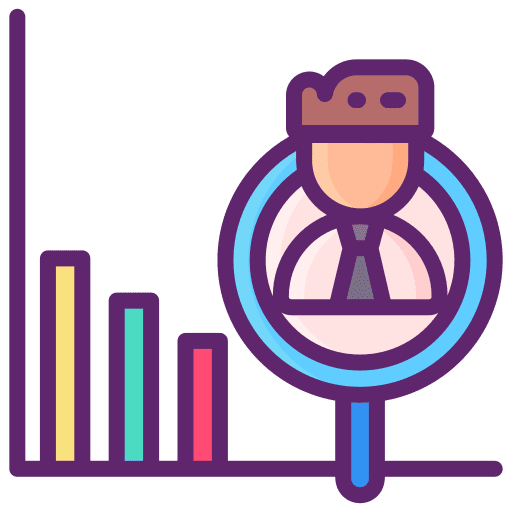 Kpi magnifying glass emphasis kpi icon