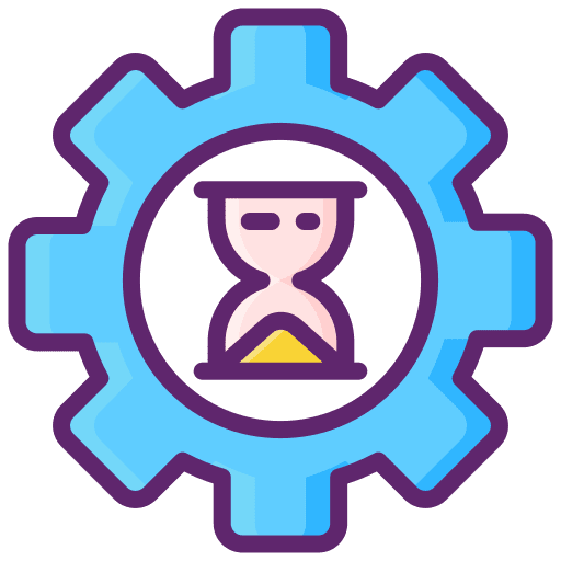 Process hourglass execution time management icon