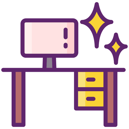 Workplace organized office workspace icon