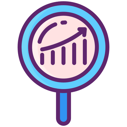 Analysis ui chart magnifying glass icon