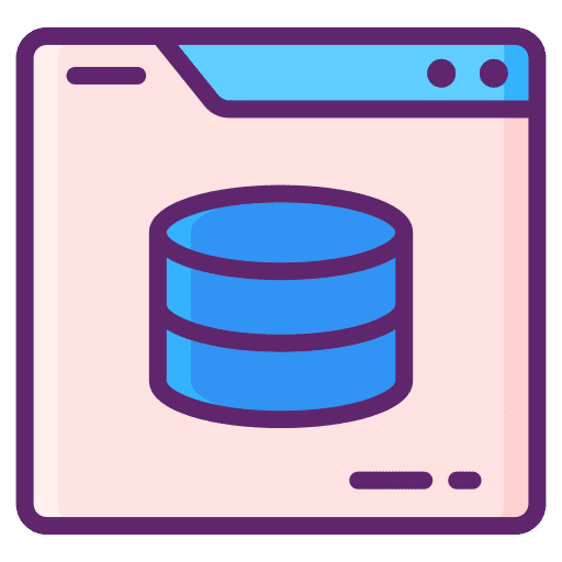 Database browser database data icon