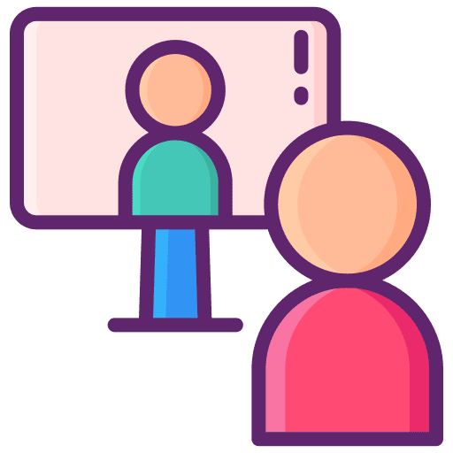 Online meeting monitor electronics computer icon