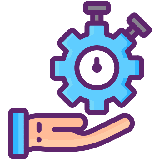 Time management chronometer hand time management icon