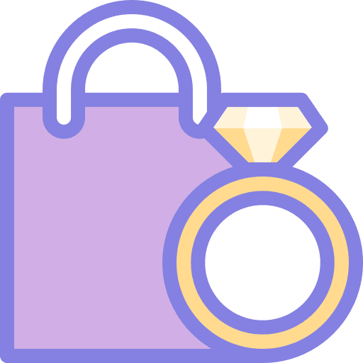 Shopping bag commerce and shopping jewelry buy icon