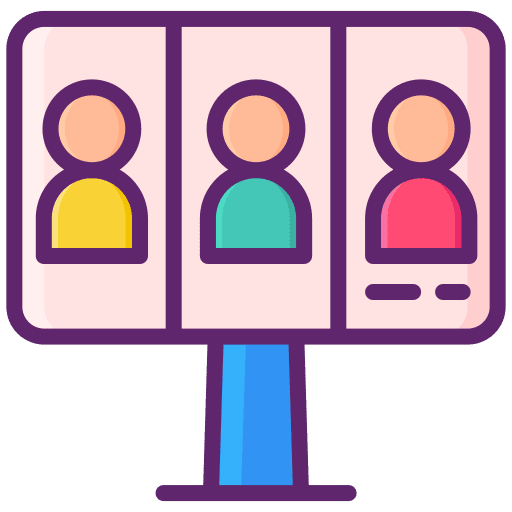 Video conference monitor user online meeting icon
