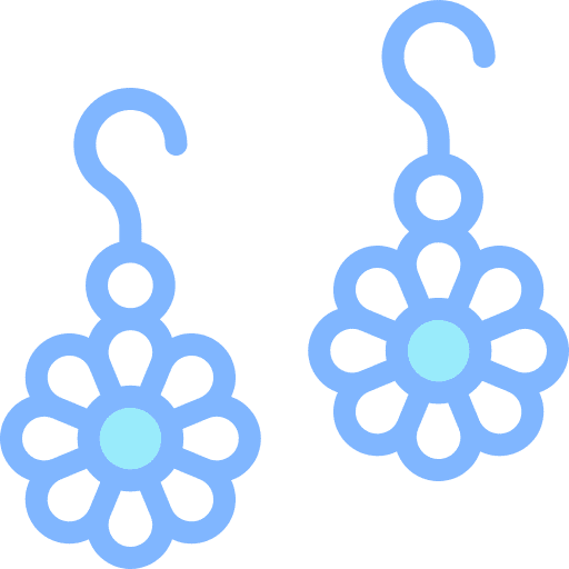 Earrings jewel fashion flower icon Earrings jewel fashion flower icon