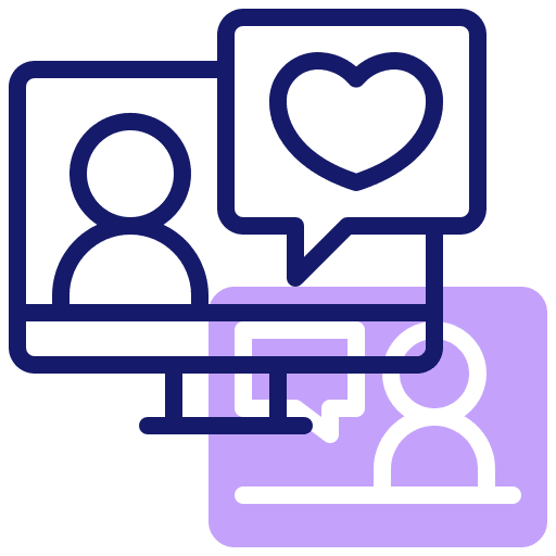 Online communication consultation computer coaching icon Online communication consultation computer coaching icon