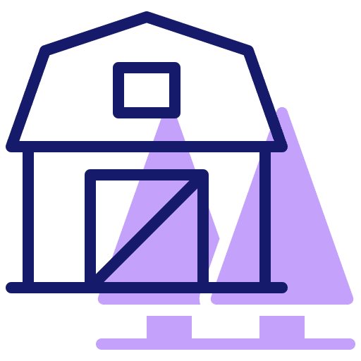 Barn granary farming and gardening agriculture icon